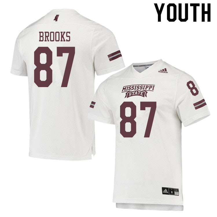 Youth #87 Bo Brooks Mississippi State Bulldogs College Football Jerseys Sale-White